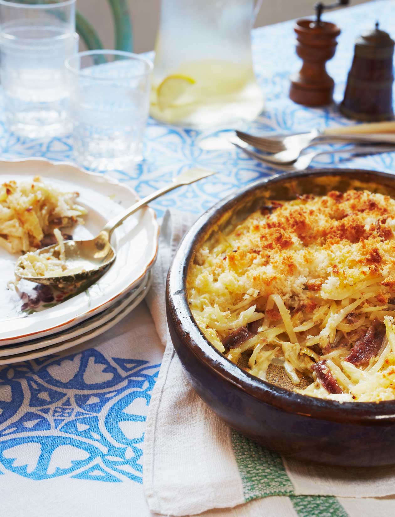 Potato bake with anchovies recipes | Sainsbury`s Magazine